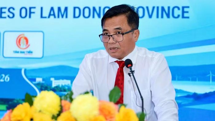 Ông Phan Dương Cường, Trưởng Ban Quản lý các khu công nghiệp tỉnh Lâm Đồng phát biểu.