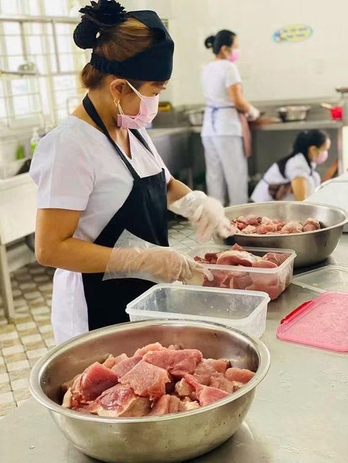 Bếp ăn tại mầm non Khánh An.