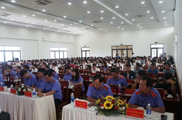 Toàn cảnh lễ khai giảng Phân hiệu Trường Đại học Kiểm sát tại TPHCM. Ảnh: Mạnh Tùng.