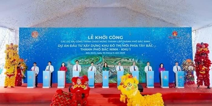 Lễ khởi công “Dự án Đầu tư xây dựng Khu đô thị mới phía Tây Bắc thành phố Bắc Ninh - Khu 1” - Vinhomes King Park. (Ảnh: Hải Uyên)