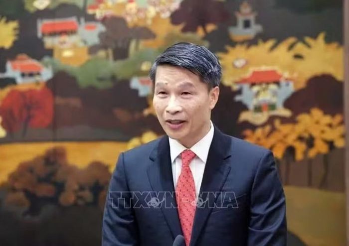 Ông Phạm Bình Đàm, Đại sứ đặc mệnh toàn quyền Việt Nam tại Cộng hòa Dân chủ Timor – Leste phát biểu. Ảnh: Thống Nhất /TTXVN