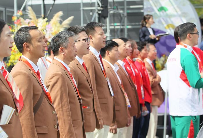 Từ lễ thượng cờ trang trọng, đoàn TTVN hướng tới những ngày tranh tài tại Asiad 20 với quyết tâm thi đấu hết mình vì màu cờ, sắc áo Tổ quốc.