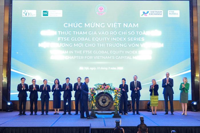 Hội nghị “Việt Nam chính thức tham gia rổ chỉ số toàn cầu - FTSE Russell Global Equity Index Series”. Ảnh: SSC