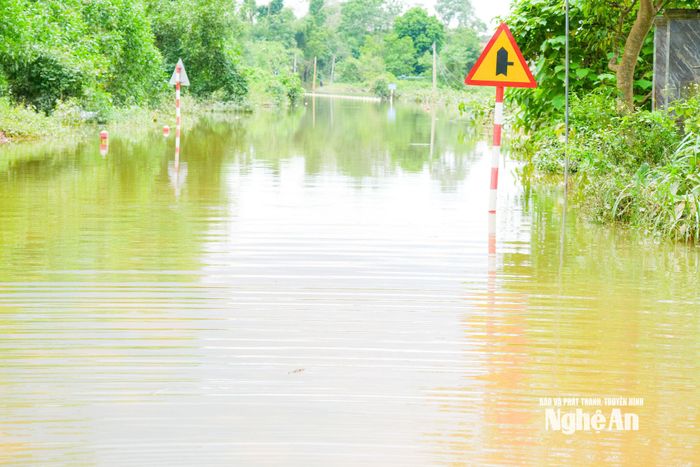 Cầu Khe Sanh, xóm An Ngãi, xã Tân An bị ngập do mưa lớn. Ảnh: TL