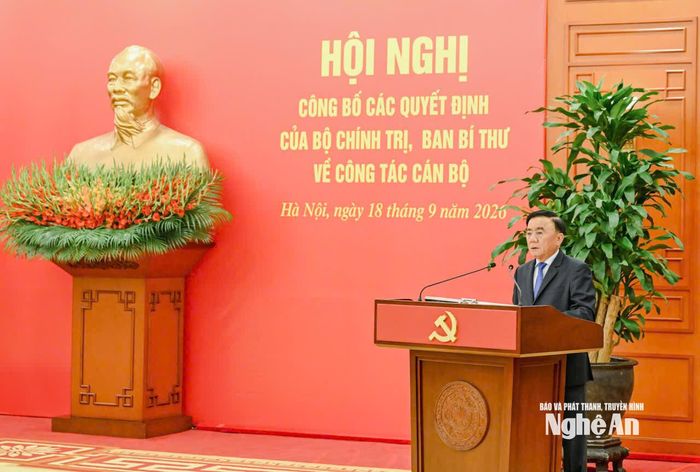 Đồng chí Thường trực Ban Bí thư Trần Cẩm Tú phát biểu chỉ đạo và giao nhiệm vụ. Ảnh: dangcongsan.org