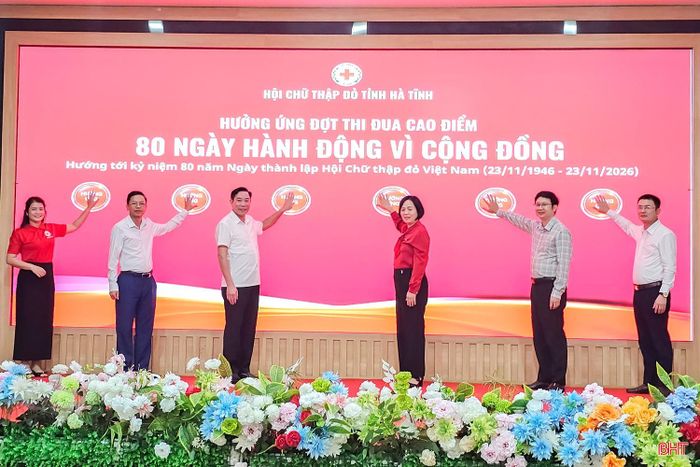 Các đại biểu thực hiện nghi thức phát động.