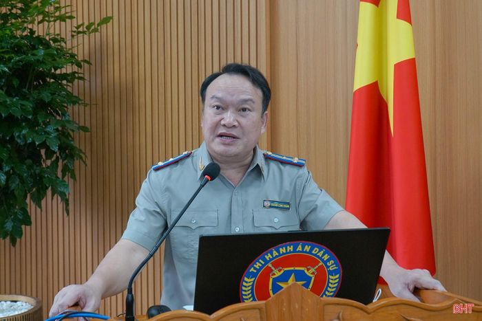 Trưởng THADS tỉnh Trương Công Hoàng phát biểu khai mạc hội nghị.