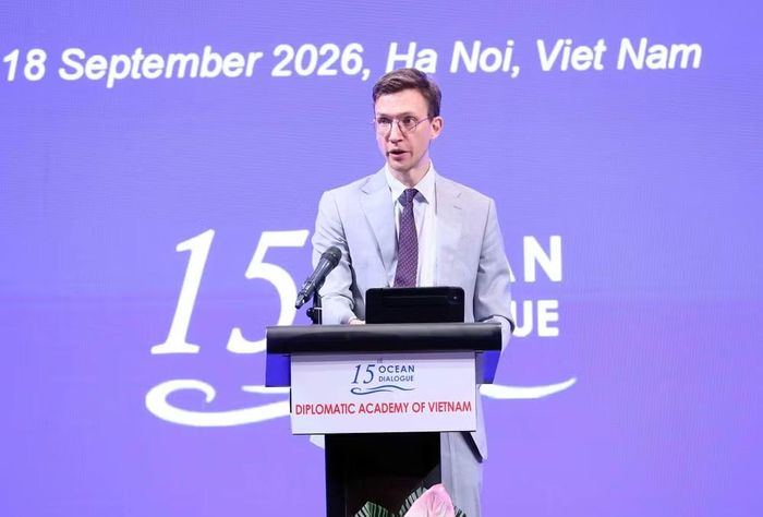 Trưởng Đại diện Quỹ Konrad-Adenauer-Stiftung (KAS) tại Việt Nam Lewe Paul phát biểu. (Ảnh: An Đăng/TTXVN)