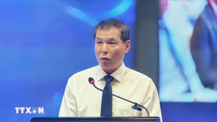 Ông Nguyễn Đình Việt Phó Cục trưởng Cục hàng hải và Đường thủy Việt Nam phát biểu tại hội nghị. (Ảnh: Sỹ Thắng/TTXVN)