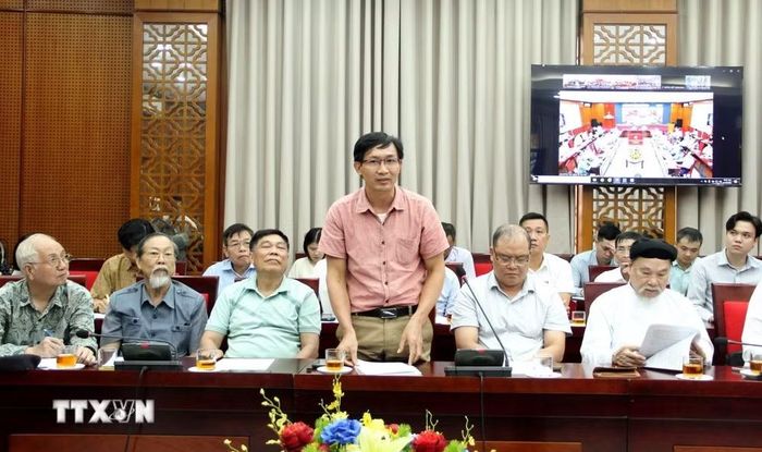 Đại biểu đóng góp ý kiến tại hội nghị. (Ảnh: Hùng Mạnh/TTXVN)