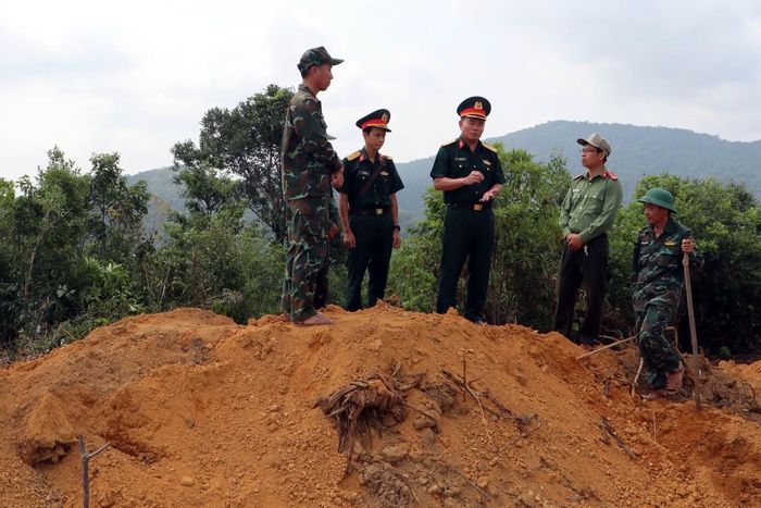 Khu vực đồi Sim tại xã Đặng Thùy Trâm (Quảng Ngãi) đã tìm kiếm được 8 hài cốt liệt sĩ.