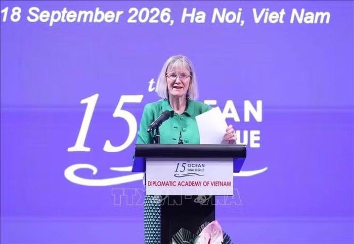 Đại sứ Đặc mệnh toàn quyền Australia tại Việt Nam Gillian Bird phát biểu. Ảnh: An Đăng/TTXVN