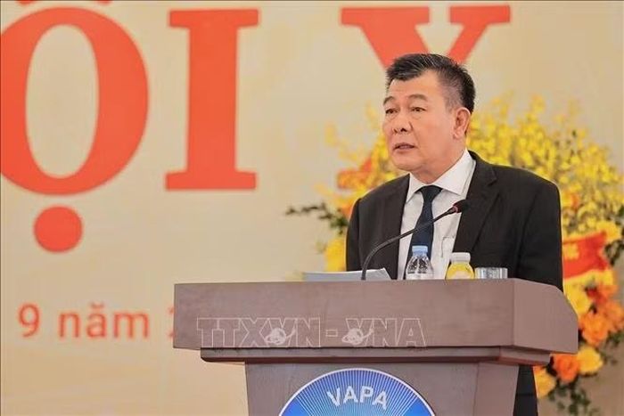 Đồng chí Nguyễn Đức Phong, Uỷ viên Ban Thường vụ Đảng ủy Mặt trận Tổ quốc Việt Nam, các đoàn thể Trung ương, Phó Chủ tịch Uỷ ban Trung ương MTTQ Việt Nam phát biểu tại Đại hội. Ảnh: Lê Đông/TTXVN