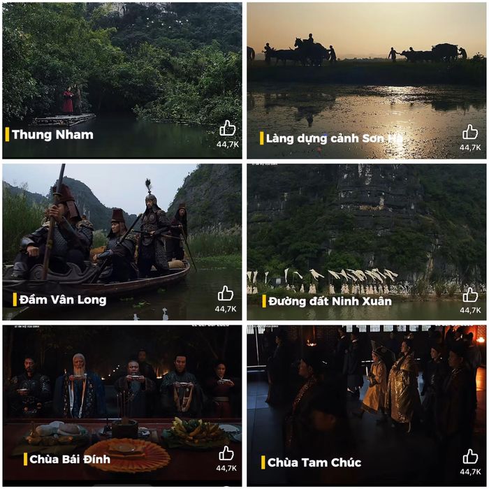 Đoàn làm phim “Hộ Linh Tráng sĩ” trong quá trình thực hiện các cảnh quay tại Ninh Bình. Ảnh: Trailer phim Hộ Linh Tráng sĩ