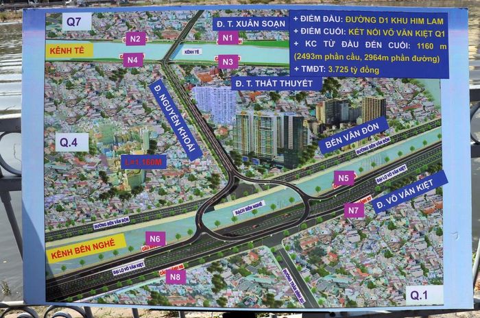 Đối với gói thầu xây lắp 4 (mở rộng phần đường Nguyễn Khoái) hiện đã hoàn tất lựa chọn nhà thầu và đang chờ mặt bằng để khởi công xây dựng. Nếu được bàn giao toàn bộ mặt bằng trong toàn tuyến trong quý IV/2026, dự án cầu đường Nguyễn Khoái sẽ hoàn thành toàn bộ công trình trong quý II/2028. (Ảnh: Ban Giao thông).