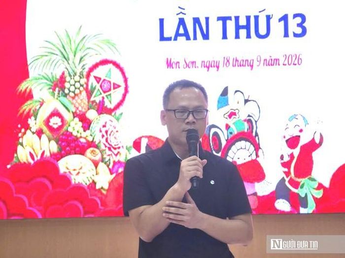 Ông Lê Văn Giáp - Chủ nhiệm CLB Liên quân Báo chí Nghệ An phát biểu tại chương trình.