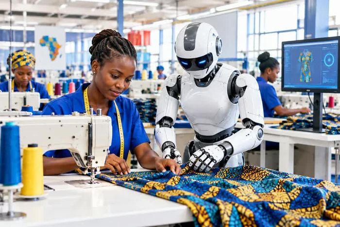 AI và robot định giúp 'nâng cấp' ngành dệt may châu Phi. Ảnh minh họa: AI