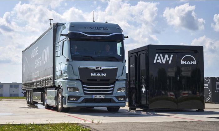 Xe tải điện Man tại IAA Transportation 2026 ở Hannover, Đức. Ảnh: Logistics News ME