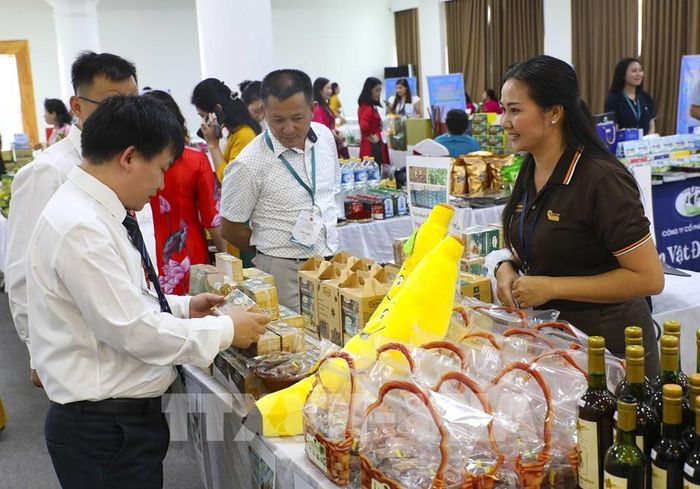 Đại biểu tham quan các gian hàng trưng bày, giới thiệu sản phẩm của các nước tại Hội nghị. Ảnh: Xuân Tư - TTXVN 