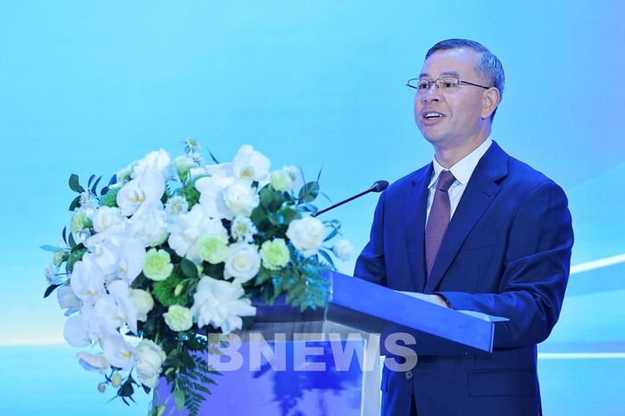 Bộ trưởng Bộ Tài chính Ngô Văn Tuấn phát biểu tại sự kiện. Ảnh: Văn Giáp/Bnews/vnanet.vn