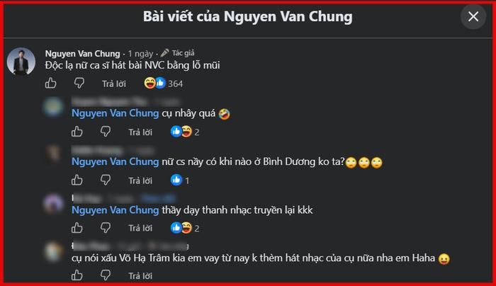 Nguyễn Văn Chung hài hước tuyên bố về giọng hát của Võ Hạ Trâm.