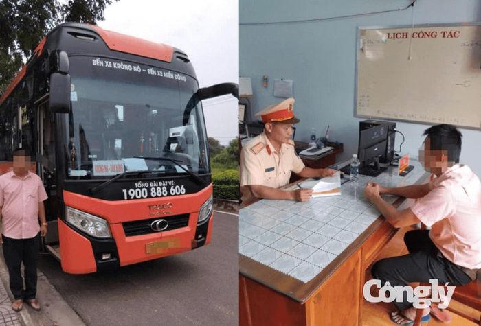 CSGT lập biên bản xử phạt vi phạm hành chính đối với tài xế vi phạm.