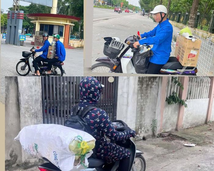 Sinh viên K28 thu gom phế liệu gây quỹ sau mỗi giờ tan học.