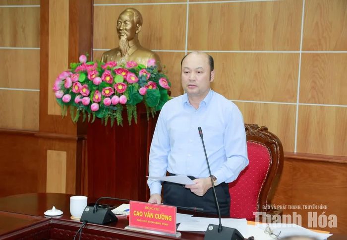 Phó Chủ tịch UBND tỉnh Cao Văn Cường phát biểu kết luận hội nghị.