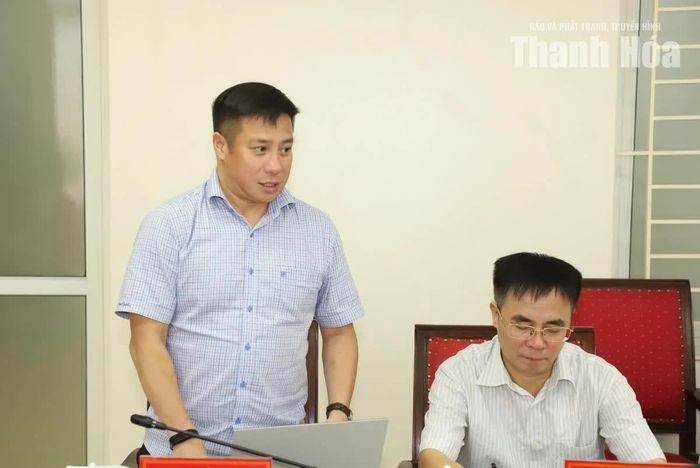 Ủy viên Ủy ban Kiểm tra Trung ương Trần Quốc Bình phát biểu tại buổi làm việc.