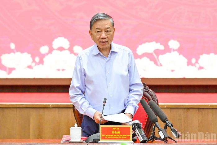 Tổng Bí thư, Chủ tịch nước Tô Lâm phát biểu chỉ đạo hội nghị. Ảnh: Nhân Dân
