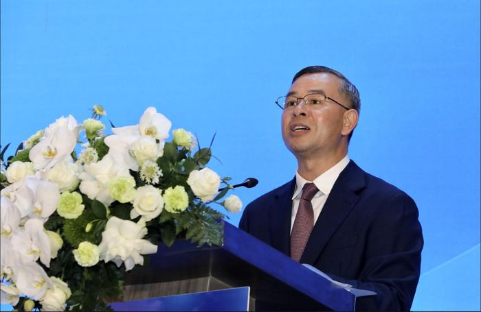 Bộ trưởng Bộ Tài chính Ngô Văn Tuấn phát biểu tại Hội nghị “Việt Nam chính thức tham gia vào rổ chỉ số toàn cầu – FTSE Russell Global Equity Index Series” (FTSE GEIS). Ảnh: Việt Dũng.