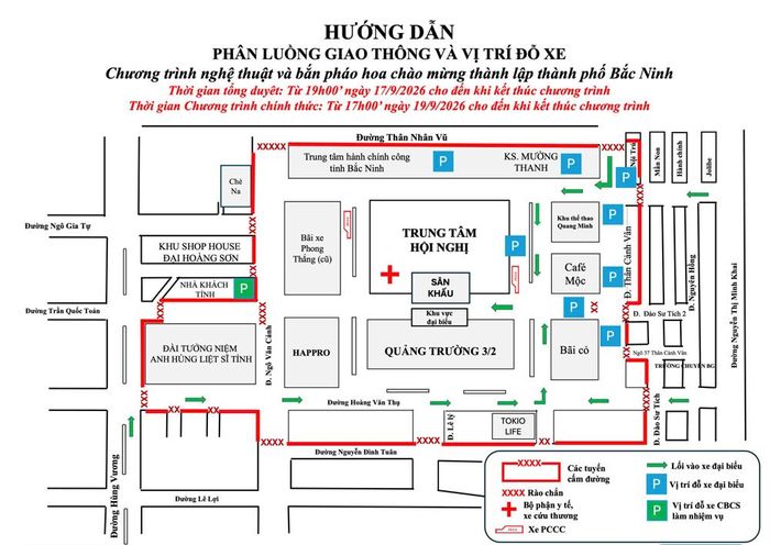 Bảng hướng dẫn phân luồng giao thông.