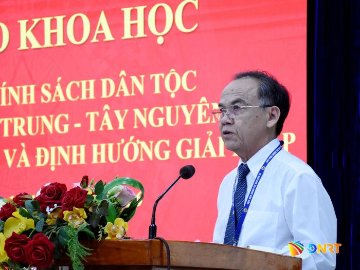 PGS.TS Nguyễn Ngọc Hòa, Phó Giám đốc Học viện Chính trị khu vực III phát biểu tại hội thảo. Ảnh: TRỌNG HUY