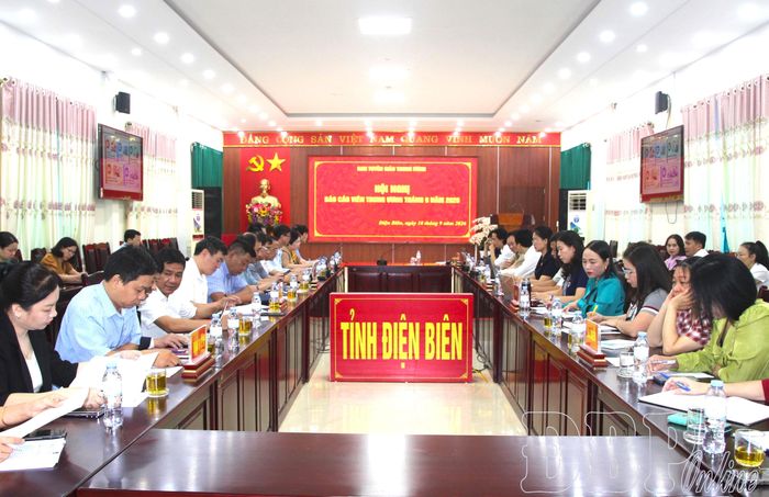 Quang cảnh hội nghị tại điểm cầu tỉnh Điện Biên.