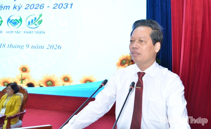 Đồng chí Nguyễn Thành Diệu phát biểu chỉ đạo Đại hội.