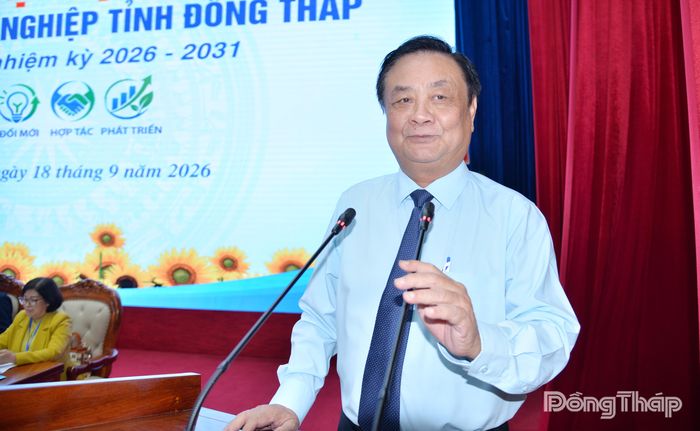 Đồng chí Lê Minh Hoan phát biểu tại Đại hội.