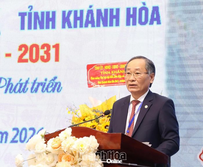 Ông Nguyễn Đắc Tài phát biểu khai mạc đại hội.