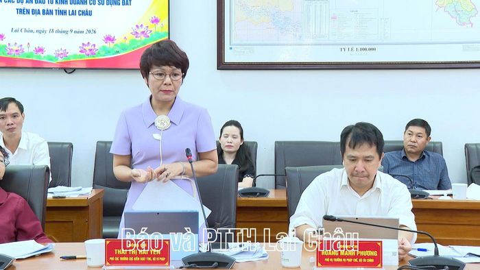 Phó Cục trưởng Cục kiểm soát thủ tục hành chính (Bộ Tư pháp) Thái Thị Hải Yến tham gia ý kiến vào dự thảo.
