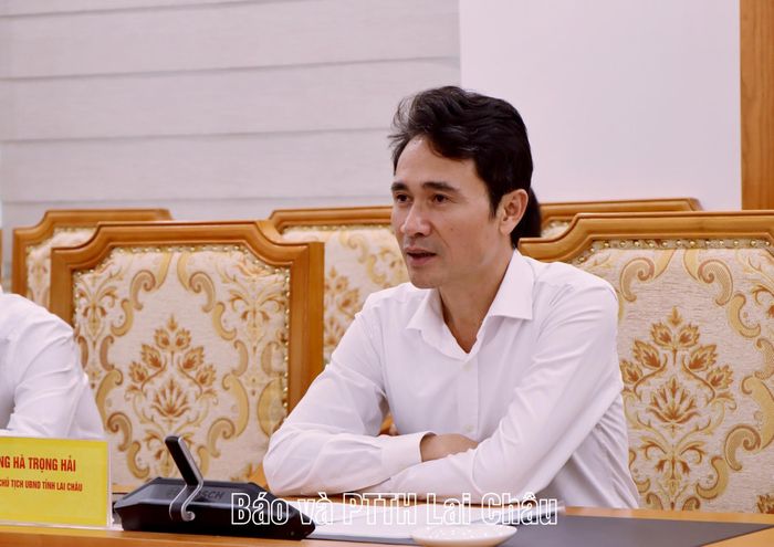 Đồng chí Hà Trọng Hải - Phó Chủ tịch UBND tỉnh phát biểu tại buổi làm việc.