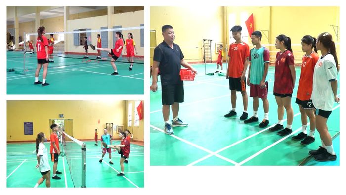 Quỳnh Như luôn nhận được sự động viên của Ban huấn luyện và các đồng đội trong luyện tập và thi đấu.