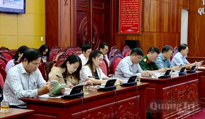 Các đại biểu tham dự hội nghị tại điểm cầu tỉnh Quảng Trị - Ảnh: H.N