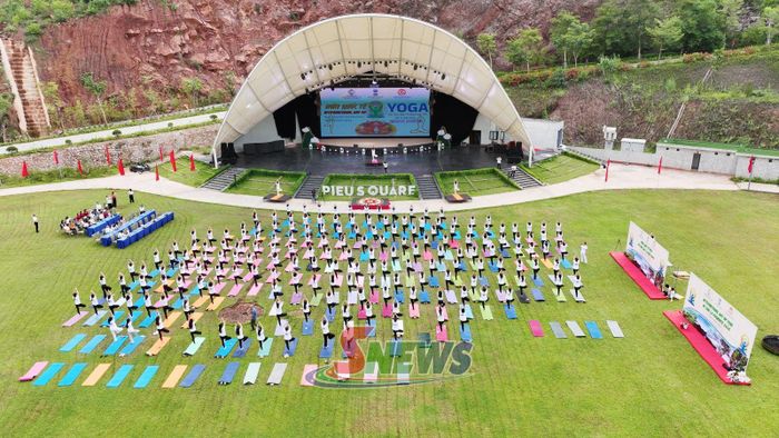 Ngày hội Quốc tế Yoga năm 2026 được tổ chức tại Khu du lịch Mộc Châu Island. Ảnh: PV