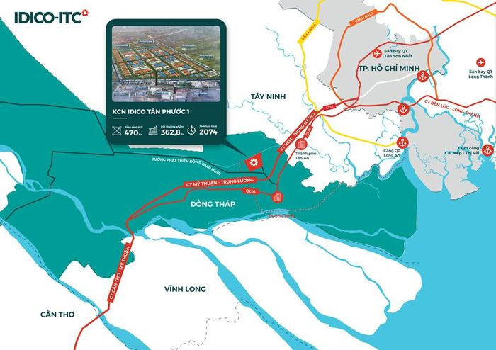 Vị trí khu công nghiệp Tân Phước 1