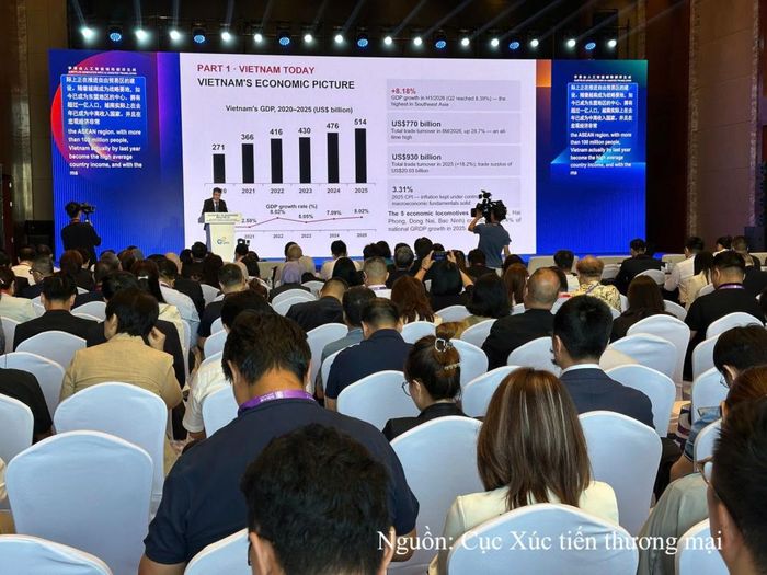 Hội nghị Xúc tiến hợp tác quốc tế Khu Thí điểm Thương mại tự do Trung Quốc (Quảng Tây) (Ảnh: Cục Xúc tiến thương mại)