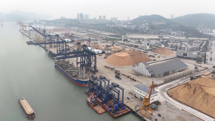 Hoạt động dịch vụ, logistics của đơn vị kinh tế tư nhân ở cảng Cái Lân.
