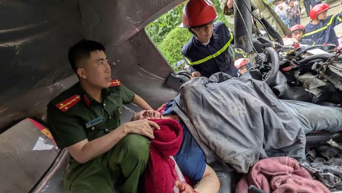 Hiện trường vụ tai nạn giao thông.