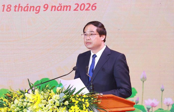 Bí thư Tỉnh ủy Thái Nguyên Trịnh Xuân Trường phát biểu tại Lễ kỷ niệm. Ảnh: Đồng Thưởng.