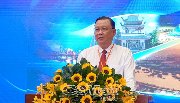 Ông Huỳnh Công Quân, Giám đốc Sở Tài chính tỉnh Cà Mau phát biểu tại hội nghị.