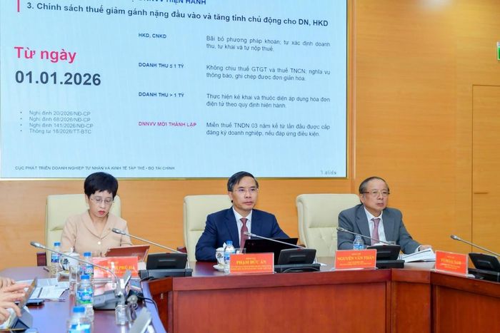 Thống đốc NNNN Phạm Đức Ấn và các đồng chí chủ trì Hội nghị. Ảnh: NHNN