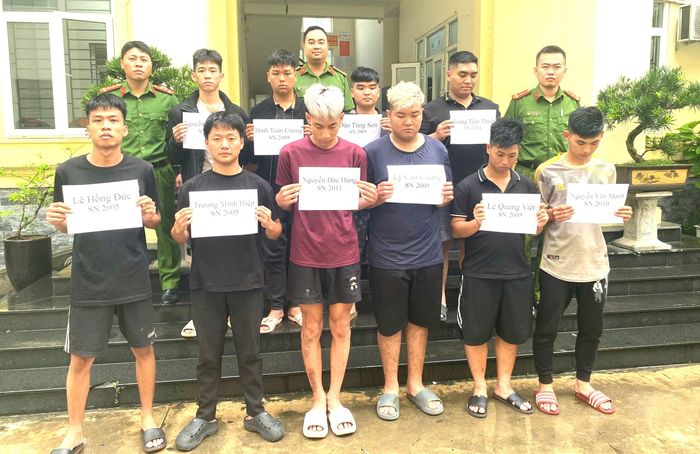 Nhóm nghi phạm liên quan tại cơ quan Công an.